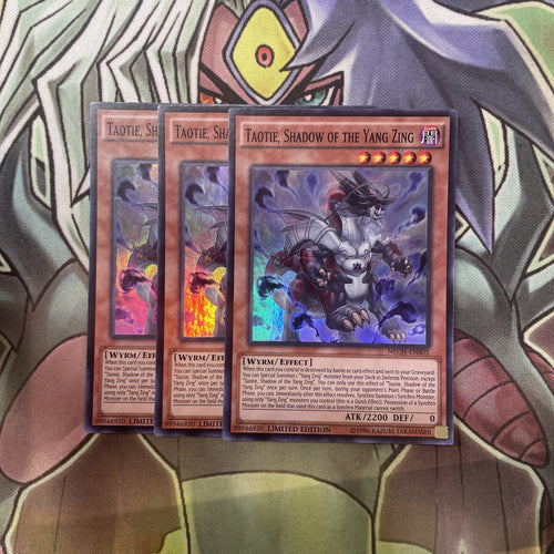 NECH-ENS05 Taotie, Shadow Of The Yang Zing Super x3 Excellent Condition Yugioh