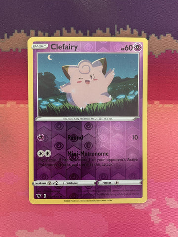 Pokemon Card Clefairy Vivid Voltage Reverse Holo 063/185 Near Mint