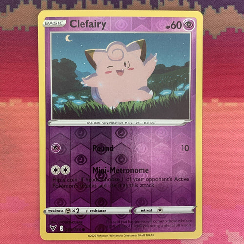 Pokemon Card Clefairy Vivid Voltage Reverse Holo 063/185 Near Mint