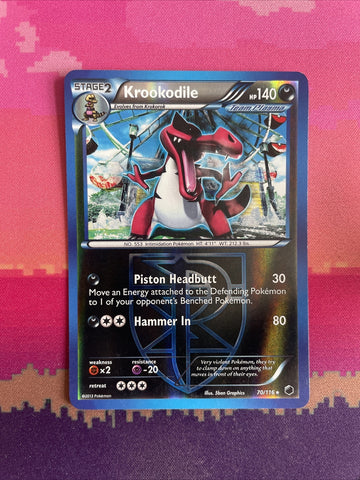 Pokemon Card Krookodile Plasma Freeze Reverse Holo Rare 70/116 NM