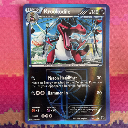 Pokemon Card Krookodile Plasma Freeze Reverse Holo Rare 70/116 NM