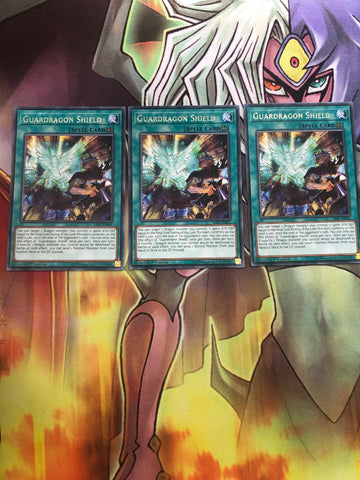 SAST-EN061 Yugioh 3x Rare Guardragon Shiled 1st Edition (NM)