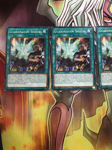 SAST-EN061 Yugioh 3x Rare Guardragon Shiled 1st Edition (NM) (back)