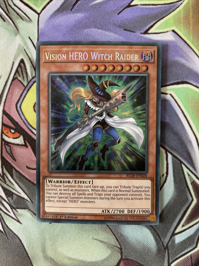 BLLR-EN026 Vision Hero Witch Raider Secret Rare 1st Edition NM Yugioh Card