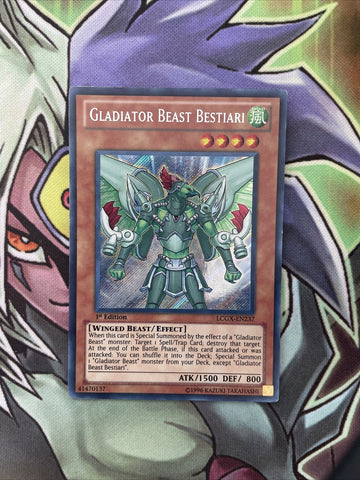 LCGX-EN237 Gladiator Beast Bestiari Secret Rare 1st Edition Near Mint Yugioh