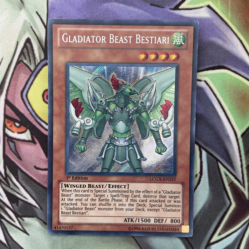 LCGX-EN237 Gladiator Beast Bestiari Secret Rare 1st Edition Near Mint Yugioh