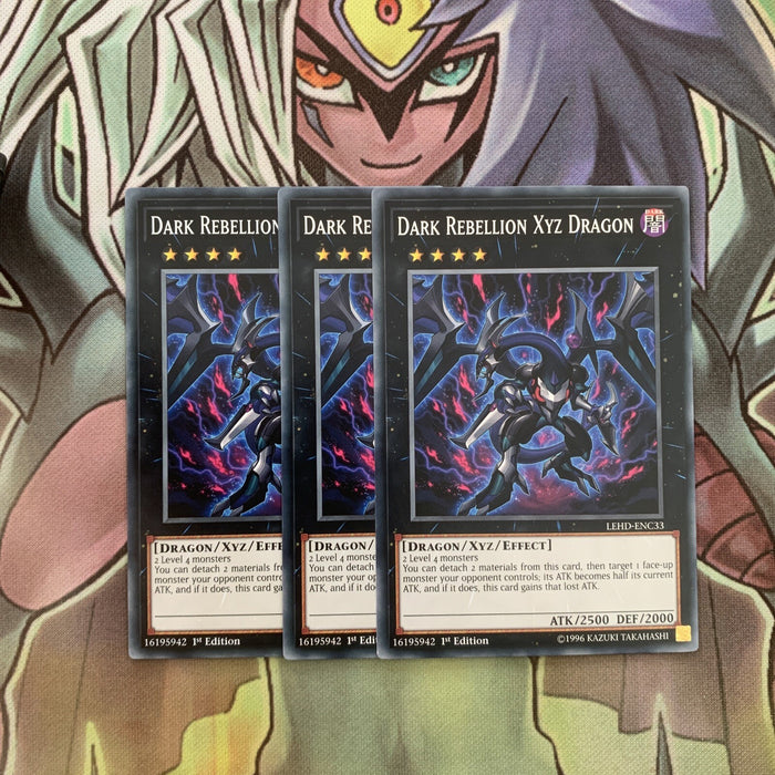 LEHD-ENC33 x3 Dark Rebellion Xyz Dragon Common Excellent Condition Yugioh