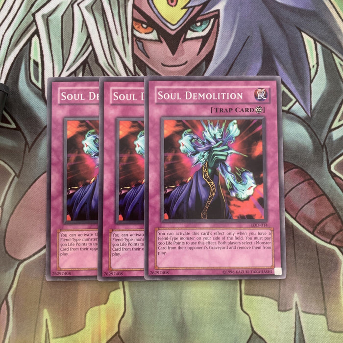 LOD-014 x3 Soul Demolition Common Excellent Condition Yugioh
