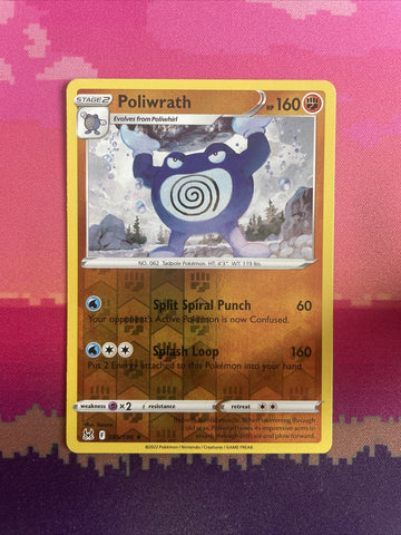 Pokemon Card Poliwrath Lost Origin Reverse Holo Rare 085/196 NM