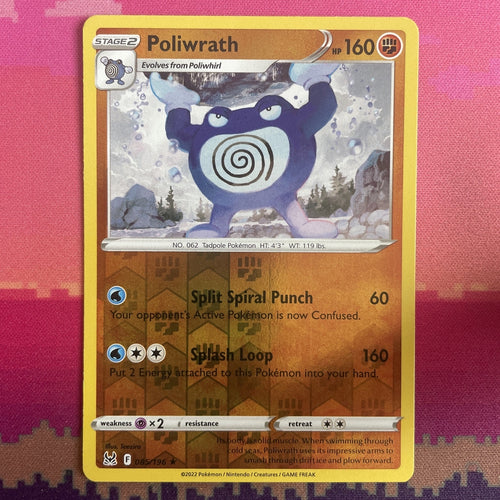 Pokemon Card Poliwrath Lost Origin Reverse Holo Rare 085/196 NM