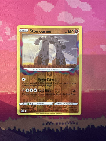 Pokemon Card Stonjourner Lost Origin Reverse Holo Rare 111/196 Near Mint