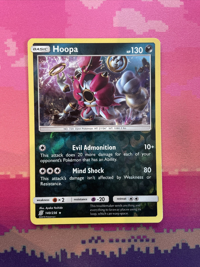 Pokemon Card Hoopa Unified Minds Reverse Holo Rare 140/236 Near Mint