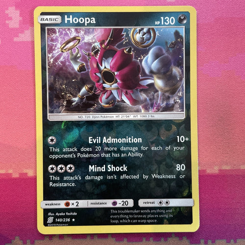 Pokemon Card Hoopa Unified Minds Reverse Holo Rare 140/236 Near Mint