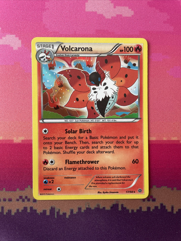 Pokemon Card Volcarona Ancient Origins Holo Rare 17/98 NM