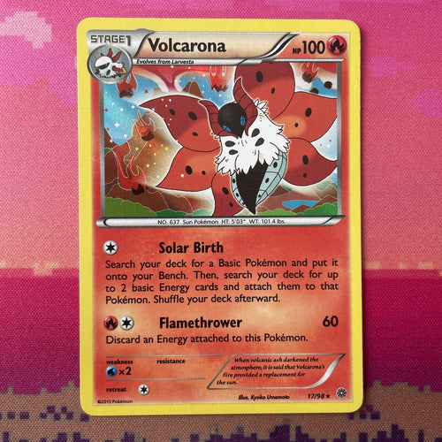 Pokemon Card Volcarona Ancient Origins Holo Rare 17/98 NM