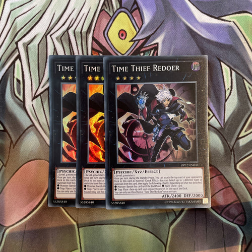 OP12-EN011 Time Thief Redoer Super Rare x3 Excellent Condition Yugioh