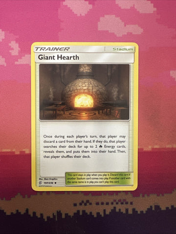 Pokemon Card Giant Hearth Unified Minds Uncommon 197/236 Near Mint
