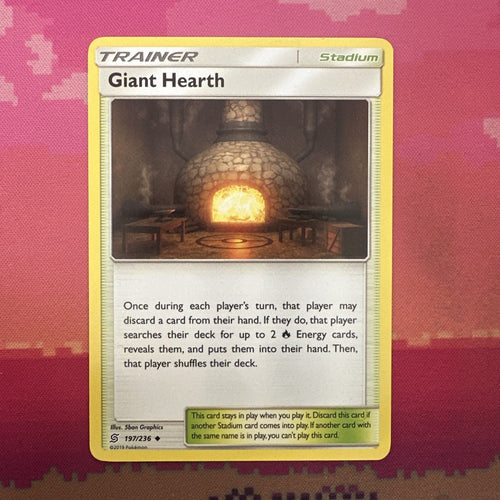 Pokemon Card Giant Hearth Unified Minds Uncommon 197/236 Near Mint
