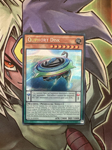 NECH-EN024 Qliphort Disk Secret Rare Unlimited Edition NM Yugioh Card