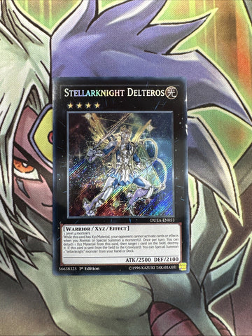 DUEA-EN053 Stellarknight Delteros Secret Rare 1st Edition NM Yugioh Card
