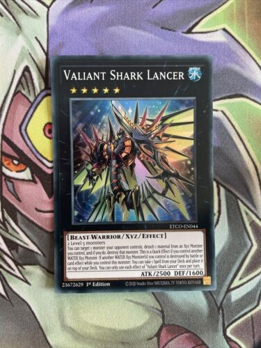 ETCO-EN044 Valiant Shark Lancer Super Rare 1st Edition NM Yugioh Card