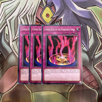 OP08-EN025 Cursed Seal Of The Forbidden Spell x3 Excellent Condition Yugioh
