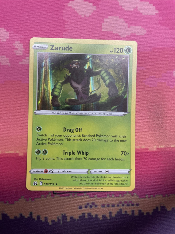 Pokemon Card Zarude Crown Zenith Holo Rare 016/159 Near Mint