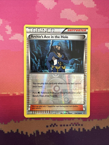 Pokemon Card Archie's Ace In The Hole Primal Clash Reverse Holo 124/160 Near Min
