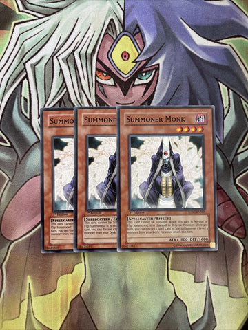 SDSC-EN005 x3 Summoner Monk Common Excellent Condition Yugioh