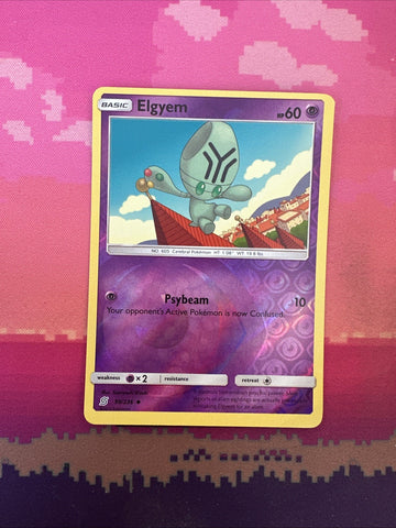 Pokemon Card Elgyem Unified Minds Reverse Holo 90/236 Near Mint