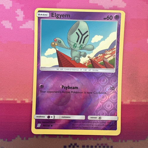 Pokemon Card Elgyem Unified Minds Reverse Holo 90/236 Near Mint
