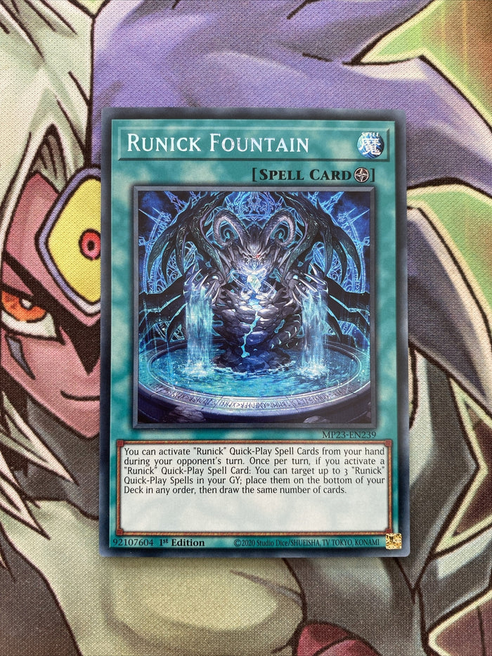 MP23-EN239 Runick Fountain Secret Rare 1st Edition NM Yugioh