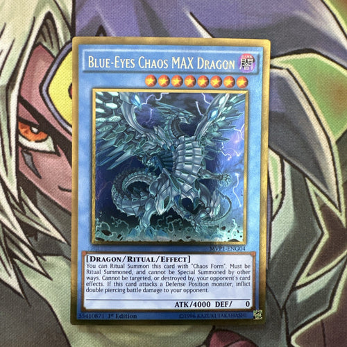 MVP1-ENG04 Blue-Eyes Chaos Max Dragon Gold Rare 1st Edition NM Yugioh Card