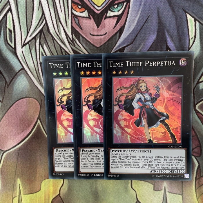 IGAS-EN094 x3 Time Thief Perpetua Super Rare Excellent Condition Yugioh