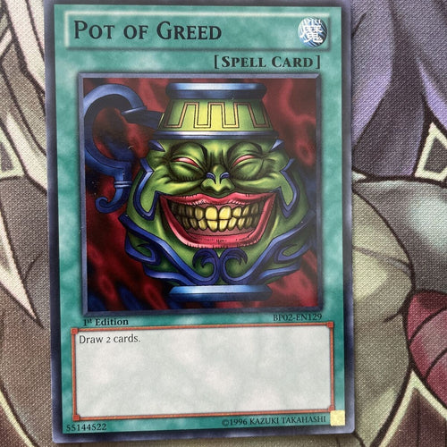 BP02-EN129 Pot Of Greed Black Rare 1st Edition NM Yugioh Card