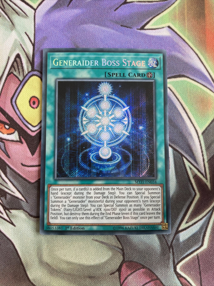 MYFI-EN034 Generaider Boss Stage Secret Rare 1st Edition NM Yugioh Cards