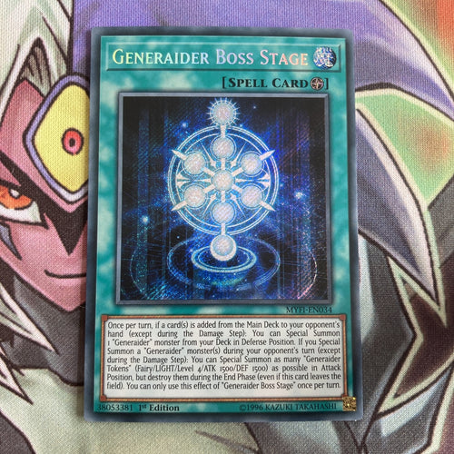 MYFI-EN034 Generaider Boss Stage Secret Rare 1st Edition NM Yugioh Cards