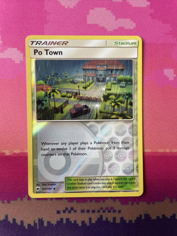 Pokemon Card Po Town Burning Shadows Reverse Holo 121/147 NM