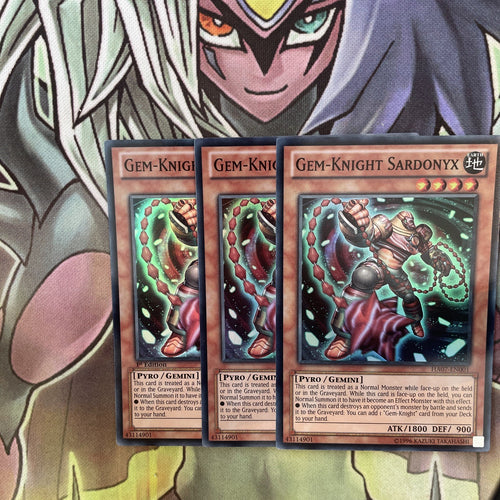 HA07-EN001 x3 Gem-Knight Sardonyx Super Rare Excellent Condition Yugioh