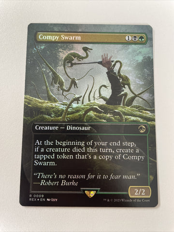 Compy Swarm Foil Borderless - Jurassic Park Excellent Magic MTG