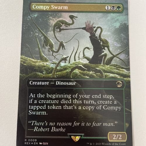 Compy Swarm Foil Borderless - Jurassic Park Excellent Magic MTG