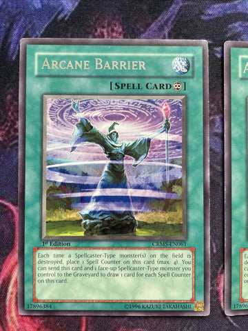 CRMS-EN061 x3 Arcane Barrier Silver Rare Yugioh Card 1st Edition (back)