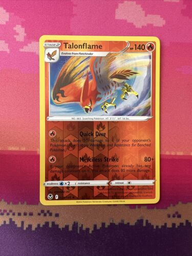 Pokemon Card Talonflame Silver Tempest Reverse Holo Rare 029/195 Near Mint