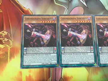 LED6-EN052 x3 Chronograph Sorcerer Common Mint Condition Yugioh (back)