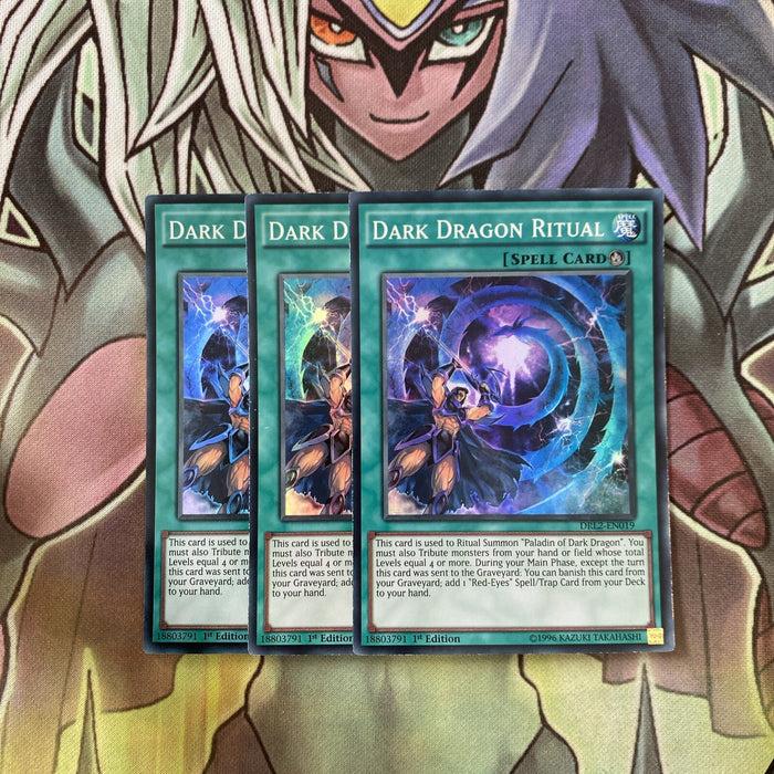 DRL2-EN019 x3 Dark Dragon Ritual Super Rare Excellent Condition Yugioh