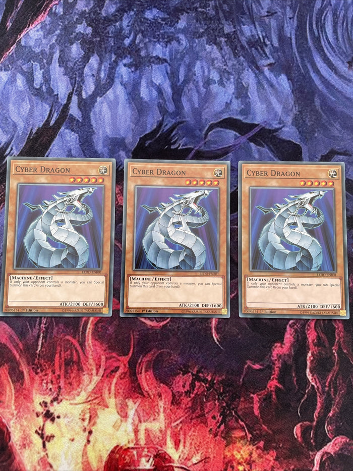 LEDD-ENB01 3x Cyber Dragon 1st Edition YuGiOh Card