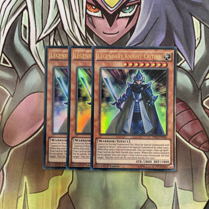DRL3-EN056 x3 Legendary Knight Critias Ultra Rare Excellent Condition Yugioh