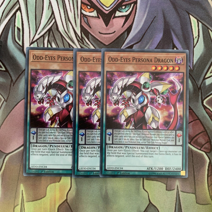 LEDD-ENC04 x3 Odd-Eyes Persona Dragon Common Excellent Condition Yugioh
