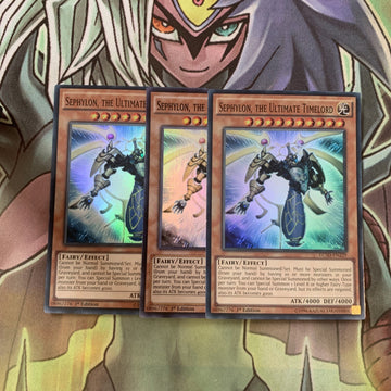 LC5D-EN229 x3 Sephylon, the Ultimate Timelord Super Excellent Condition Yugioh