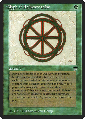 Glyph Of Reincarnation - Legends Excellent Magic MTG